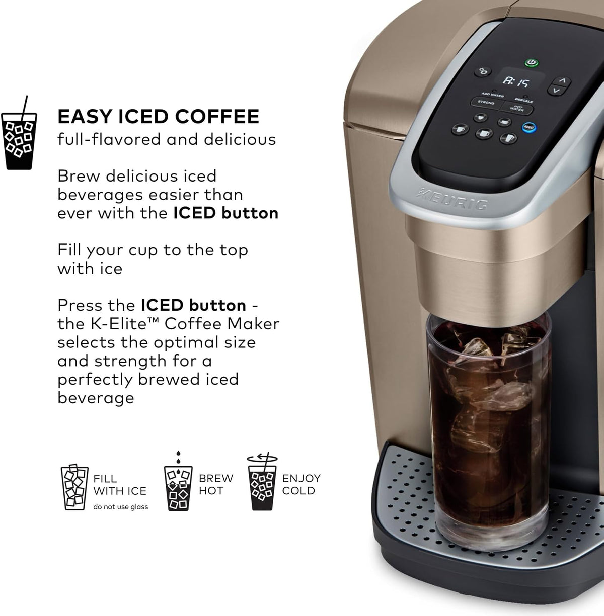 Keurig K-Elite - Cafetera de cápsulas K-Cup de una sola porción