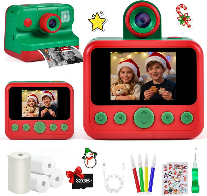 Elecoutek Cámara de impresión instantánea para niños con bolsa de t...