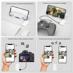 Adaptador de Lightning a HDMI con Puerto de Cámara USB y Carga, Lector de Tarjetas SD