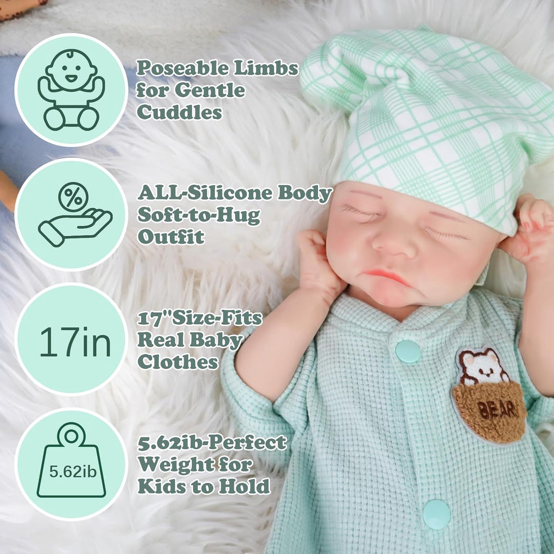 Muñecas Bebé Reborn Realistas Niño - Muñeca de Bebé de 17 Pulgadas...