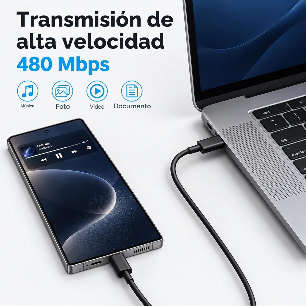 Cargador tipo C súper rápido para Samsung, cargador USB C de doble puerto