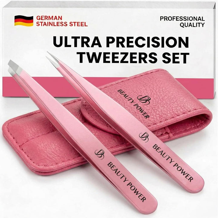Beauty Power Juego de pinzas profesionales \u2013 Pinzas de acero i...