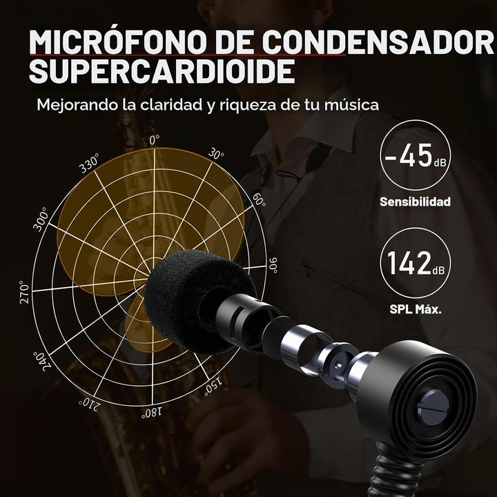 Xvive U7 Sistema Inalámbrico para Saxofón y Trompeta con Transmisor...