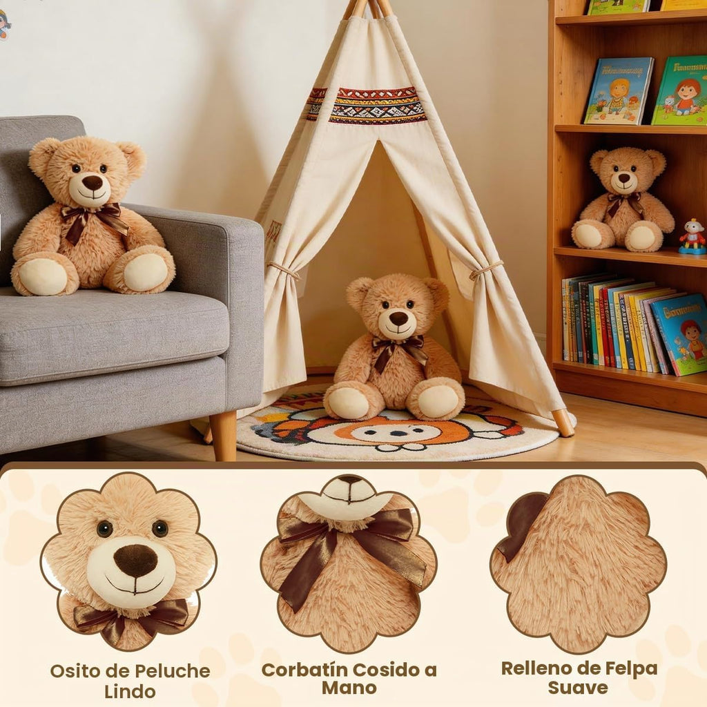 6 piezas de lindos osos de peluche a granel de 13.7 pulgadas, marrón