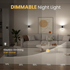 VOLISUN Luces nocturnas enchufables a la pared, luz nocturna LED regulable con sensor de luz del atardecer al amanecer, brillo ajustable de 0 a 100 lúmenes, 3 temperaturas de color, tamaño compacto