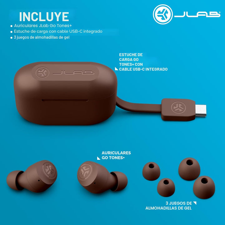 JLab Go Air Tones+ - Audífonos inalámbricos Bluetooth diseñados con...