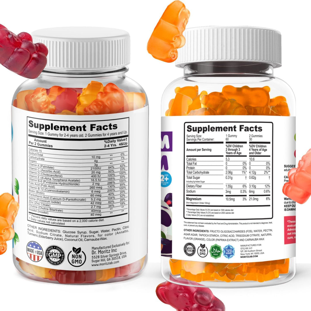 DR. MORITZ Gomitas de magnesio para niños sabor naranja (120 unidad...