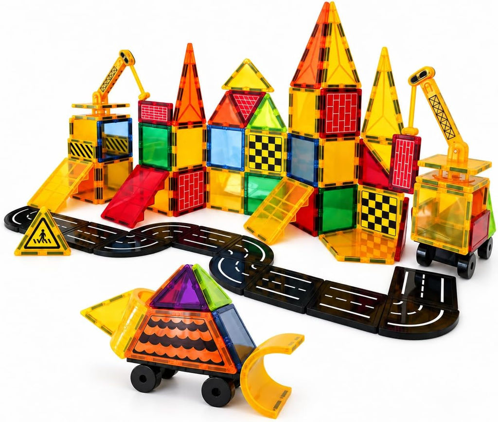 Juego de construcción de azulejos magnéticos, 90 piezas STEM juguetes de