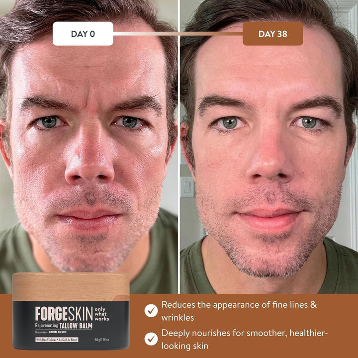 FORGE SKIN® Bálsamo de Defensa contra Arrugas de Sebo de Res para H...