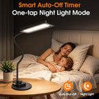 Lámpara Lámpara de escritorio LED, lámparas de escritorio de 12 W/2000 lm para oficina en casa, luz de escritorio de cuello de cisne brillante para trabajo, estudio y lectura, 5 modos regulables y lámpara de
