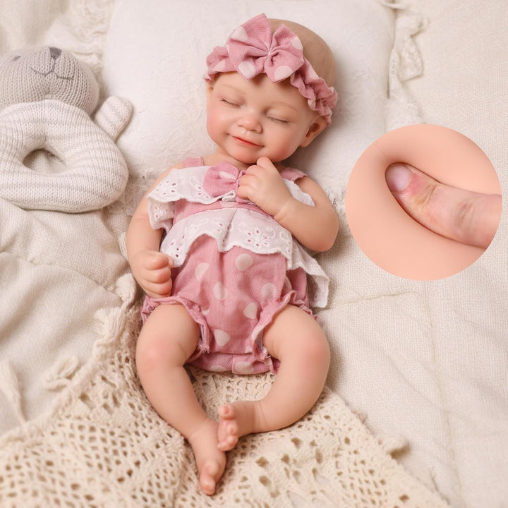 BABESIDE Muñecas de bebé recién nacidas de silicona de cuerpo compl...