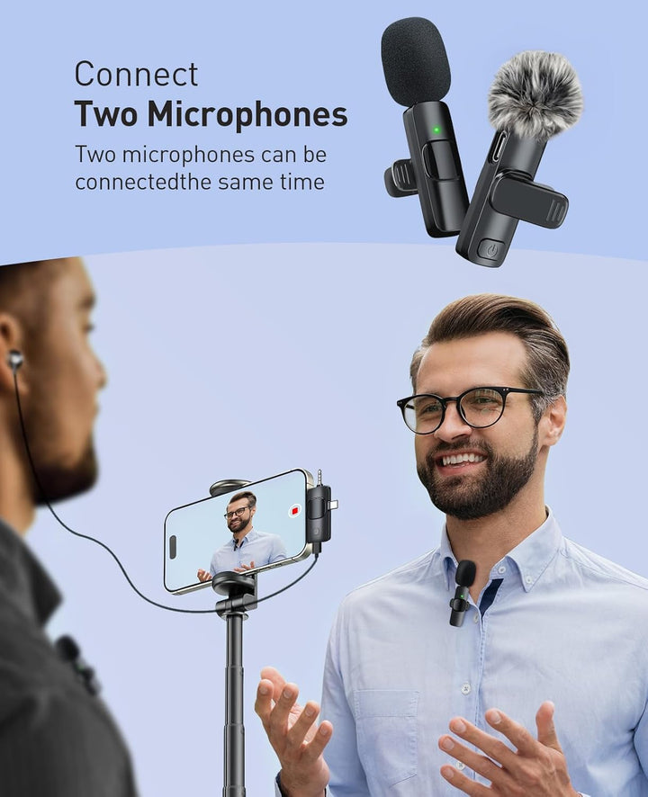 MENERESAS Mini micrófono 3 en 1 para iPhone: Micrófono Lavalier ina...