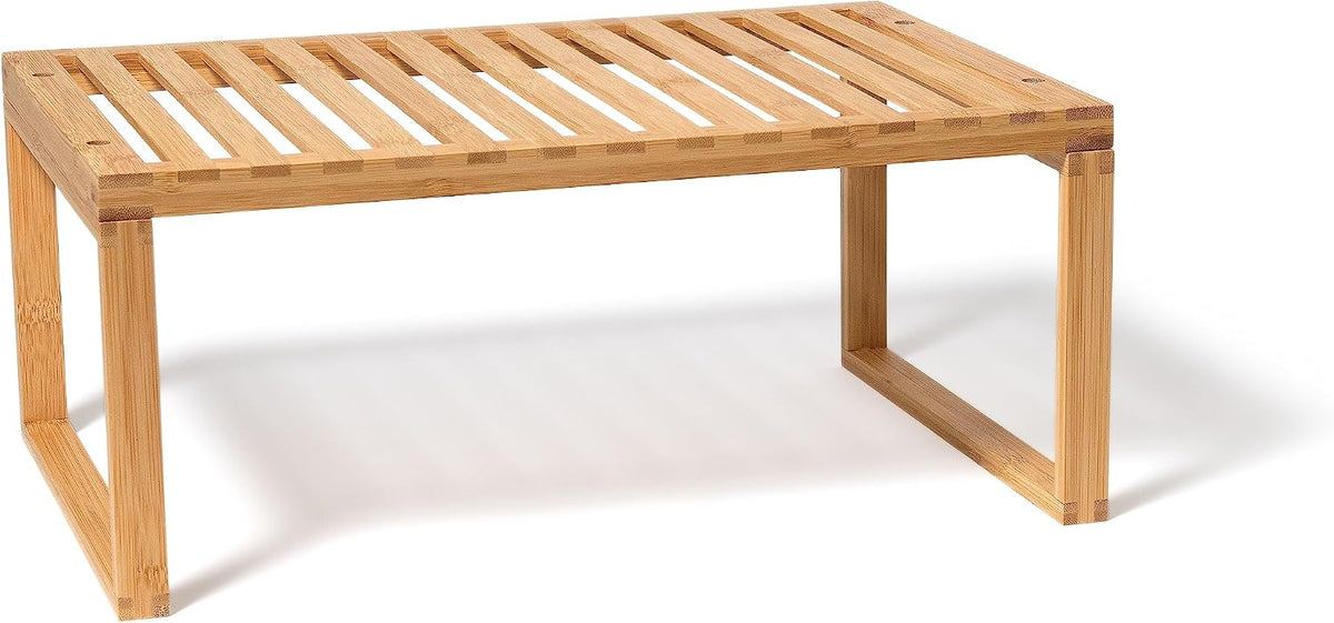 Lipper International Estante de bambú para armario de cocina para organizar una despensa, encimera o baño, 15 5/8 x 10 x 6 1/4 pulgadas
