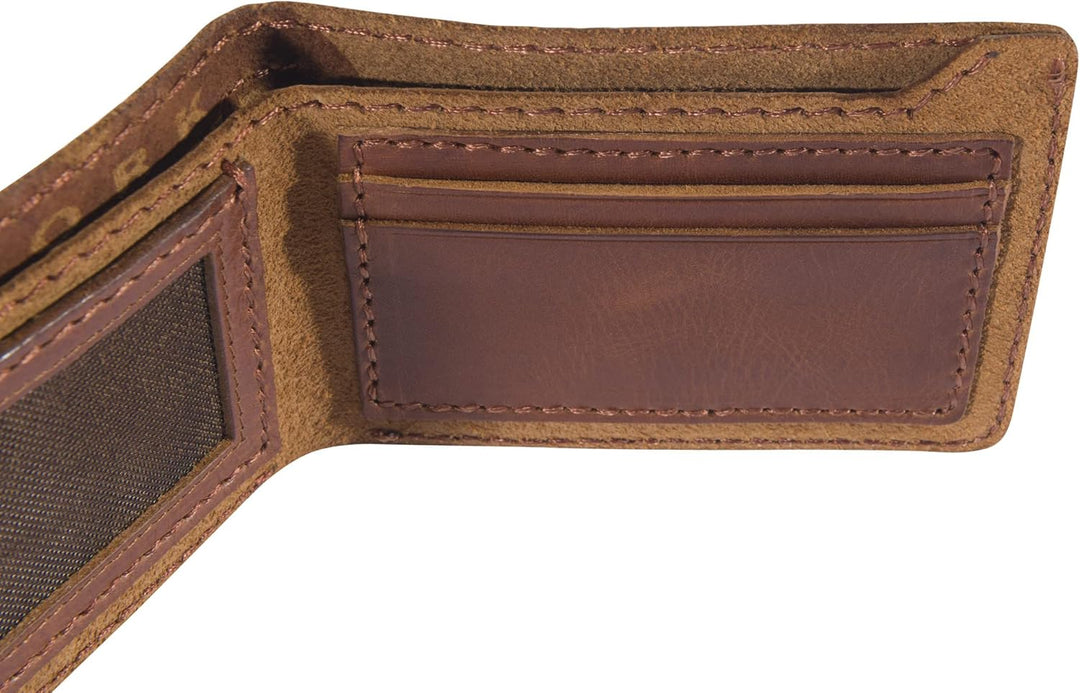 Carhartt Billetera plegable de piel pátina B0000400 para hombre
