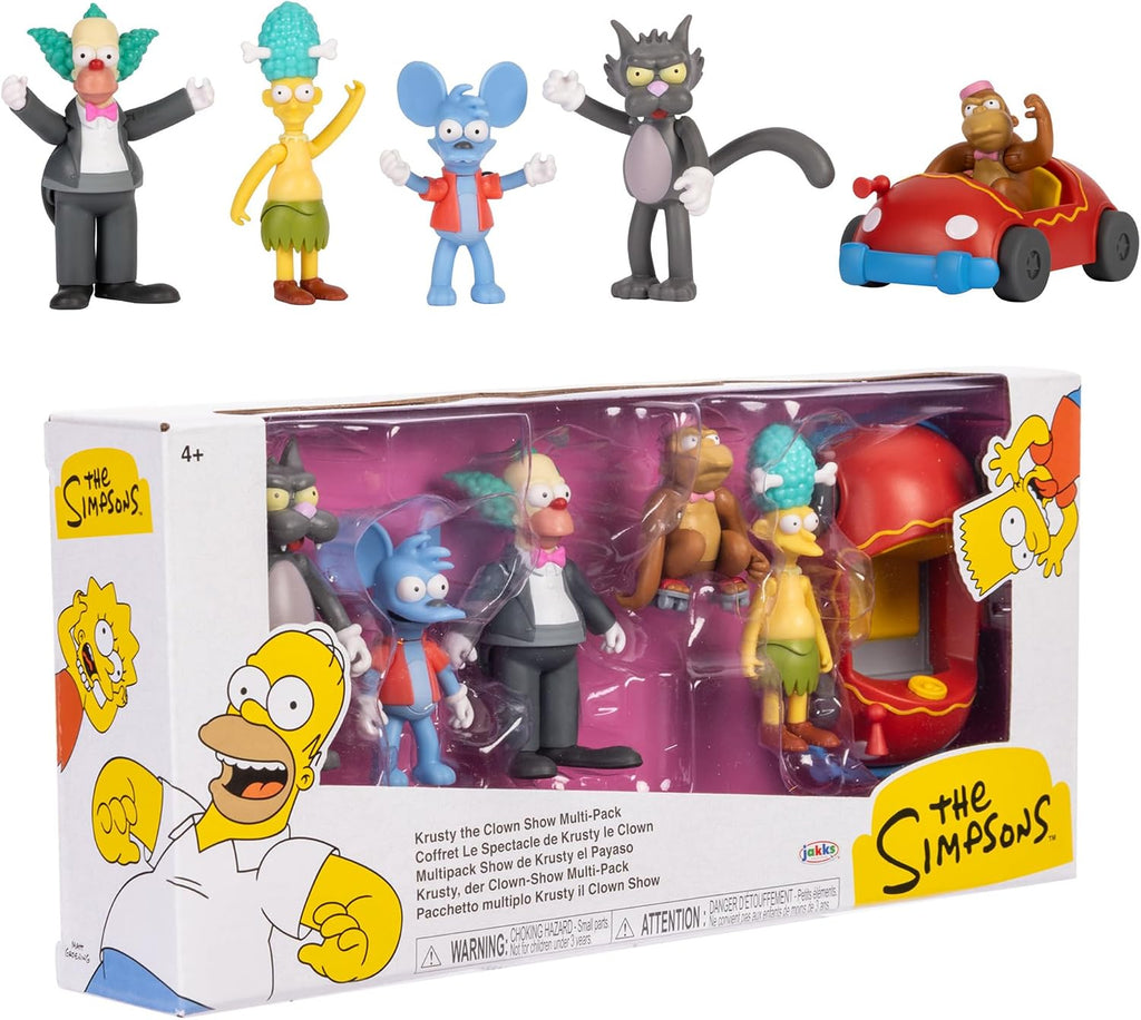 The Simpsons - Juego de figuras de 2.5 pulgadas de Krusty The Clown Show Set