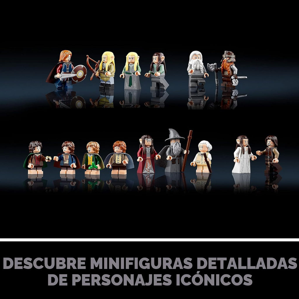 LEGO - Kit construcción Icons de Rivendell de El Señor de los Anillos para adultos, arma y muestra un valle de la Tierra Media con 15 minifiguras, gran regalo para fanáticos y amantes del cine, 10316