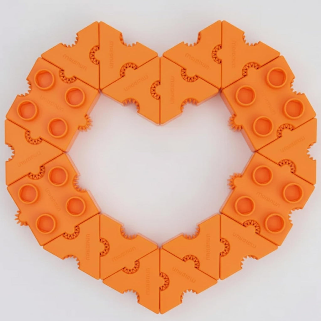 Paquete económico de bloques de construcción STEM de color naranja brillante, 102 piezas, a partir de 3 años