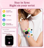 Reloj inteligente de 1.83 pulgadas para mujer con llamada Bluetooth (respuesta/marcación), rastreador de actividad física con más de 100 modos deportivos, monitor de frecuencia cardíaca/sueño, podómetro, relojes inteligentes para mujer, compatible con