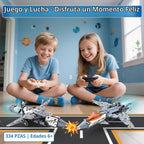 Kit de construcción de robot STEM RC 5 en 1, juego de construcción de aviones Fighter Jet con aplicación y control remoto de 2.4 GHz, juguetes de avión de combate transformables técnicos para niños de 6 7 8 9 10 11 12 + regalos de cumpleaños