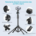 Fugetek Trípode profesional para teléfono celular de 62", diseño ultra estable de 4 patas, control remoto Bluetooth, bastón y patas 100% de aluminio, portátil todo en uno, soporte para teléfono de 360