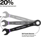 KLEIN TOOLS 69408MG - Juego de llaves de trinquete combinadas, métricas, 8 piezas, 8 a 19 mm, aleación de acero, funda de espuma, 90 dientes