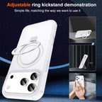 Compatible con iPhone 17 Pro Max Funda con Soporte, Blanco Escarchado