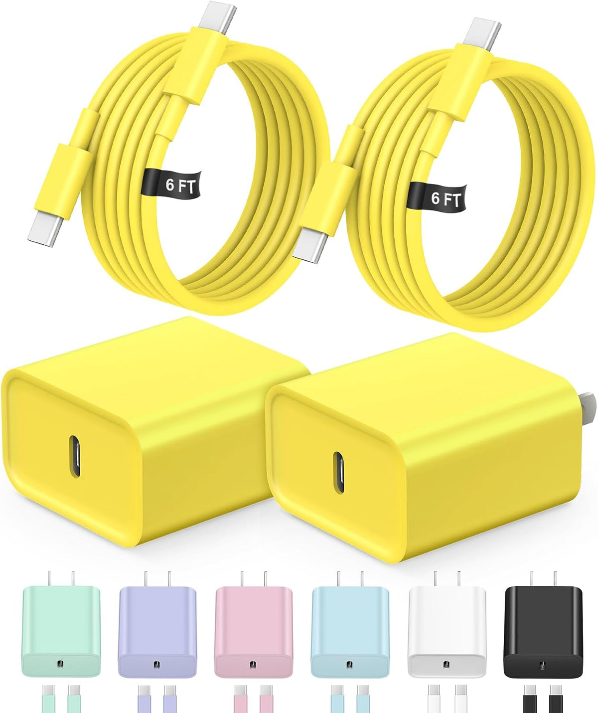 Cargador para iPhone 18 17 16 Carga rápida Paquete de 2 cargadores USB C