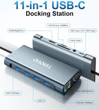 TiMOVO Estación de acoplamiento para portátil, concentrador USB C 11 en 1