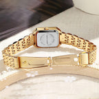 BESTKANG Relojes para mujer, relojes de pulsera de acero con correa de acero, reloj de pulsera de cuarzo cuadrado simple de moda casual