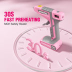 WORKPRO Pistola de pegamento caliente inalámbrica, precalentamiento rápido de 30 segundos, kit de pistola de pegamento de doble temperatura de 7.2V con 50 varillas de pegamento, bolsa de