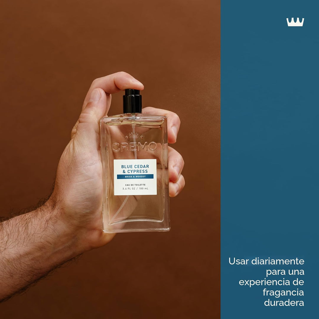 Cremo Cologne For Men - Spray de colonia para hombre de cedro azul...