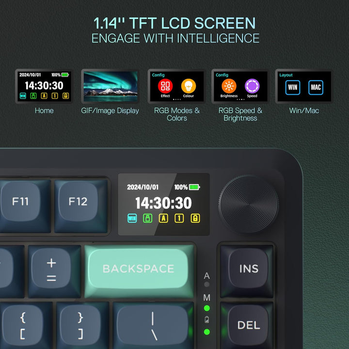 Redragon K724 PRO Teclado inalámbrico para juegos con junta con pan...