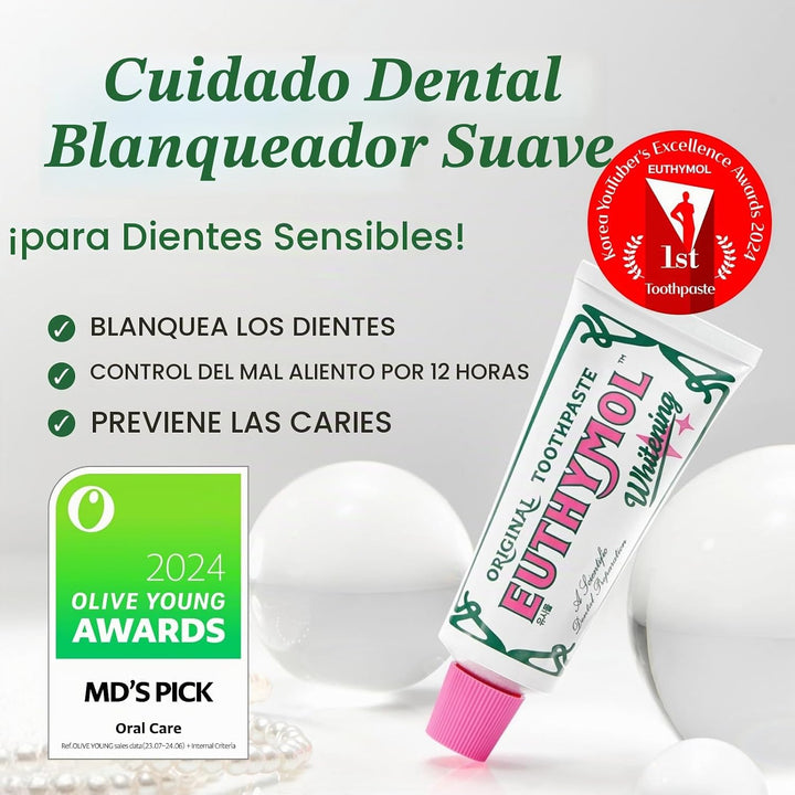 EUTHYMOL Pasta de dientes blanqueadora (3.7 onzas líquidas x 3, paq...