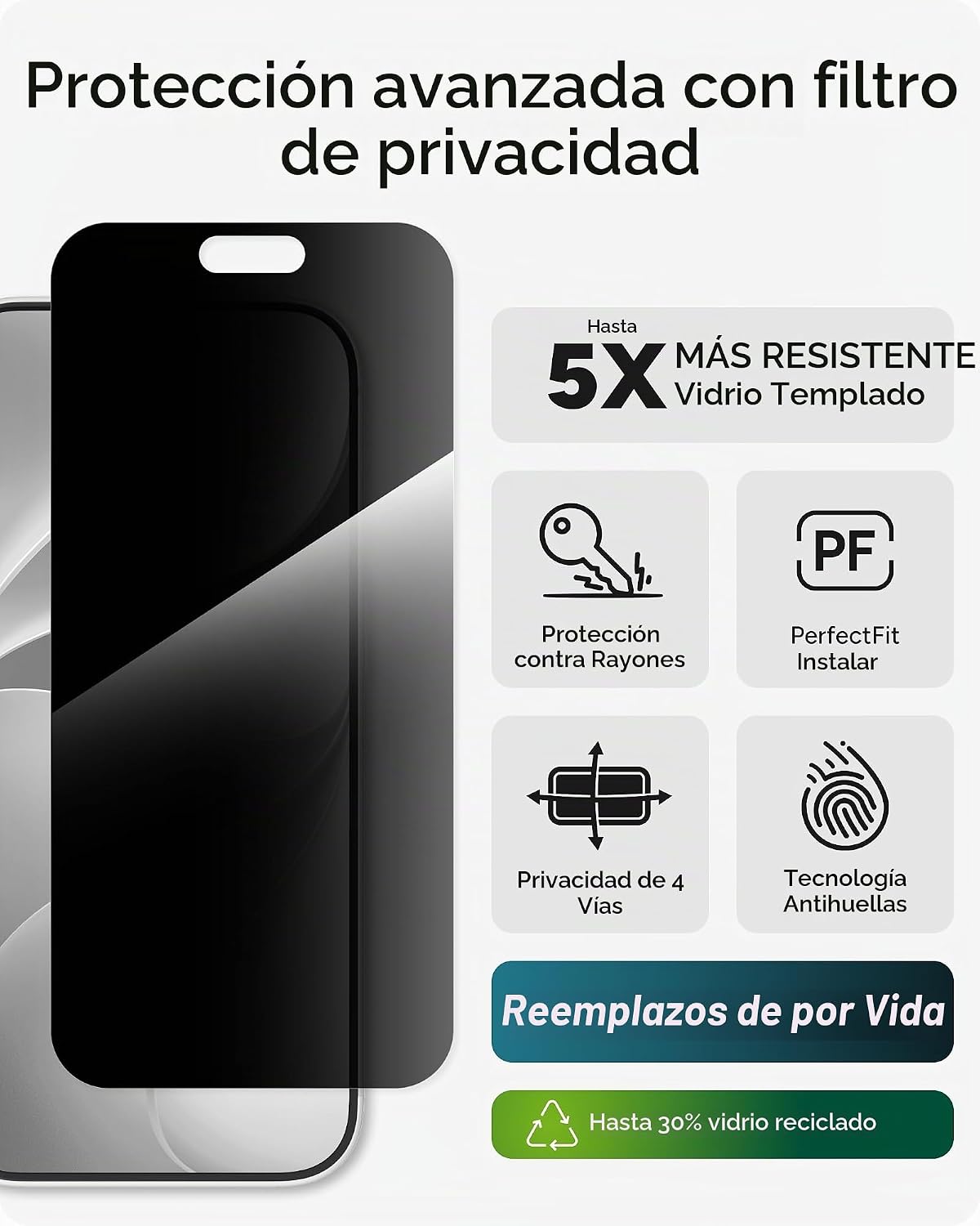 ZAGG Protector de pantalla de privacidad XTR para iPhone 18 Pro