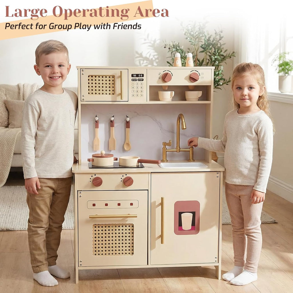 Juego de cocina de madera para niños de 3 años, juego de