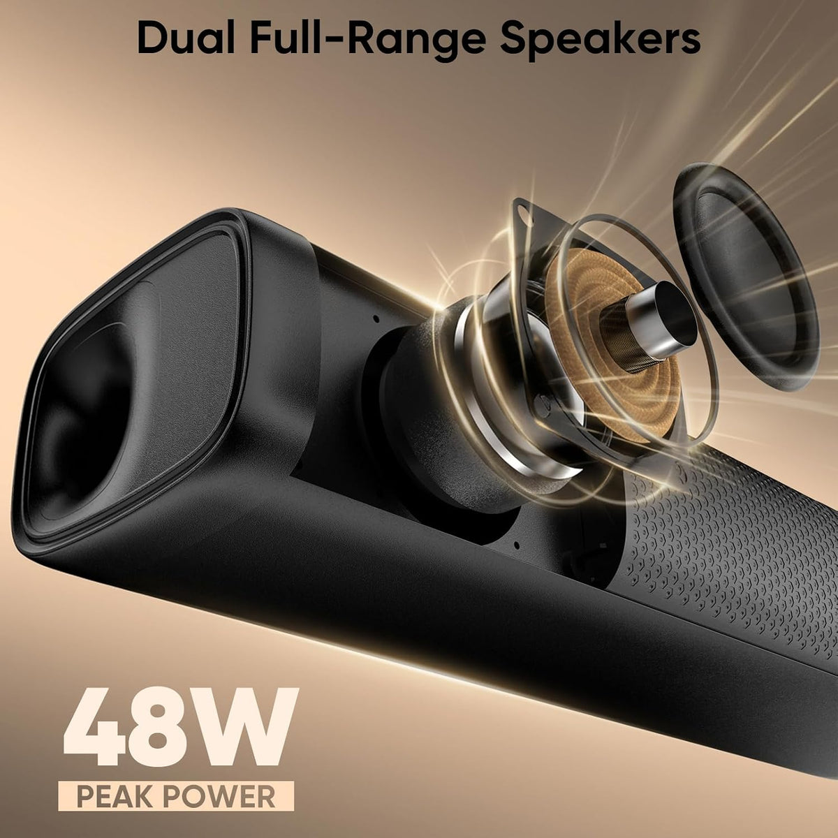 Barra de sonido Saiyin de 11.7 pulgadas, tamaño pequeño y gran potencia, sistema de cine en casa