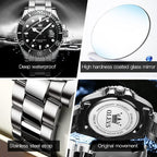 OLEVS Relojes de Lujo para Hombres, Gran Acero Inoxidable, Cuarzo Analógico, Resistente al Agua