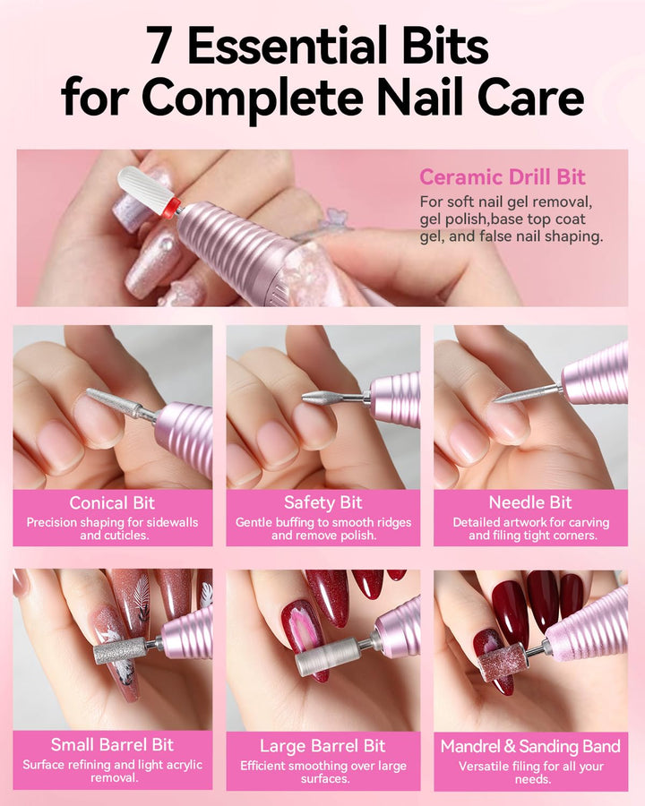 Makartt - Taladro de uñas inalámbrico para principiantes: lima elec...
