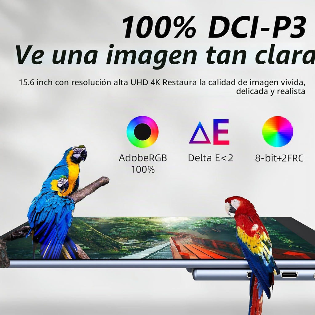 Upperizon Monitor portátil de 15.6 pulgadas 4K UHD 3840X2160 100000:1 100% DCI-P3 60Hz OLED pantalla táctil HDR HDMI USB-C Monitor de viaje para portátil MacBook PC Surface PS5 Xbox, pantalla externa con soporte