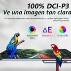 Upperizon Monitor portátil de 15.6 pulgadas 4K UHD 3840X2160 100000:1 100% DCI-P3 60Hz OLED pantalla táctil HDR HDMI USB-C Monitor de viaje para portátil MacBook PC Surface PS5 Xbox, pantalla externa con soporte