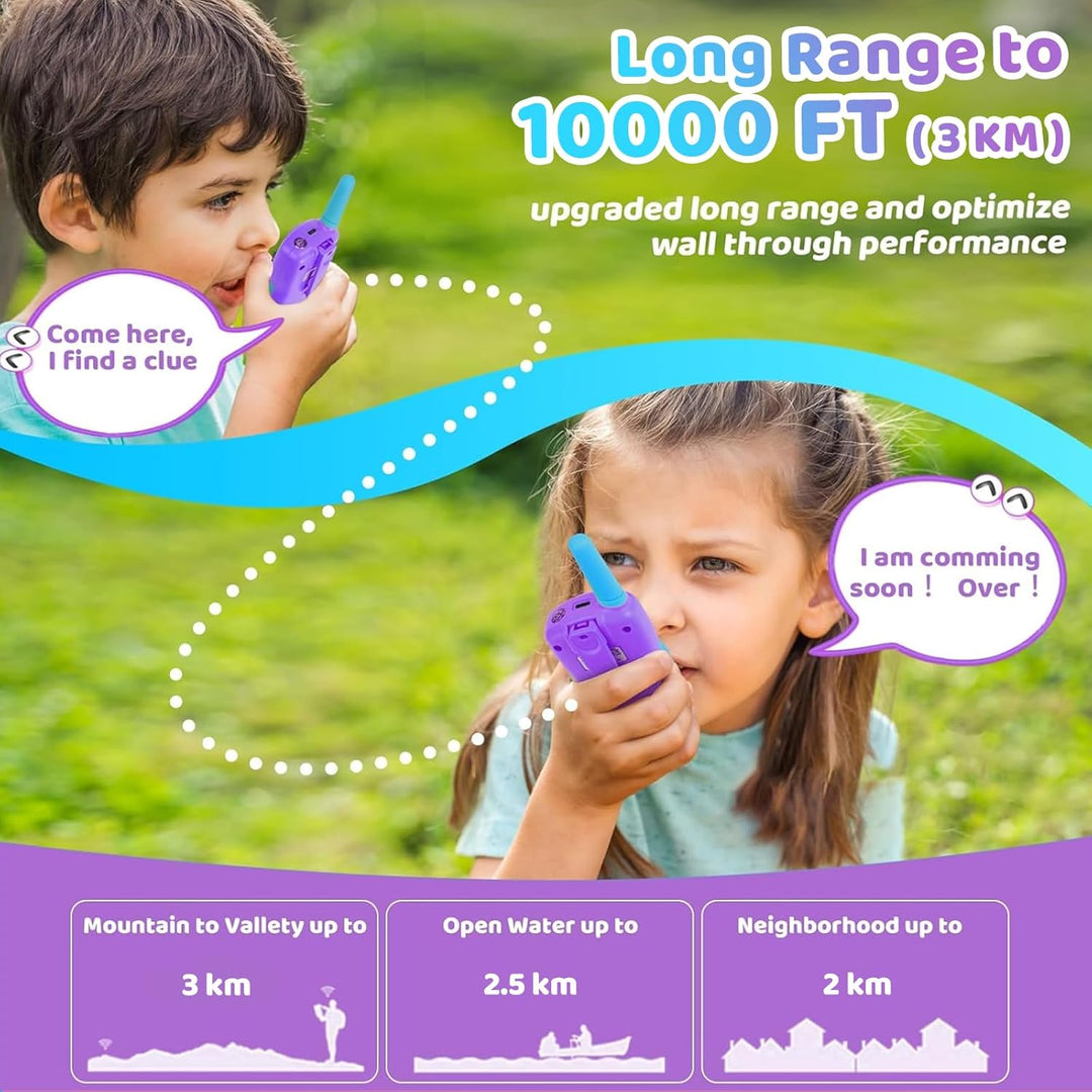 Vvinca Walkie Talkies recargables para niños, paquete de 4, juguete...