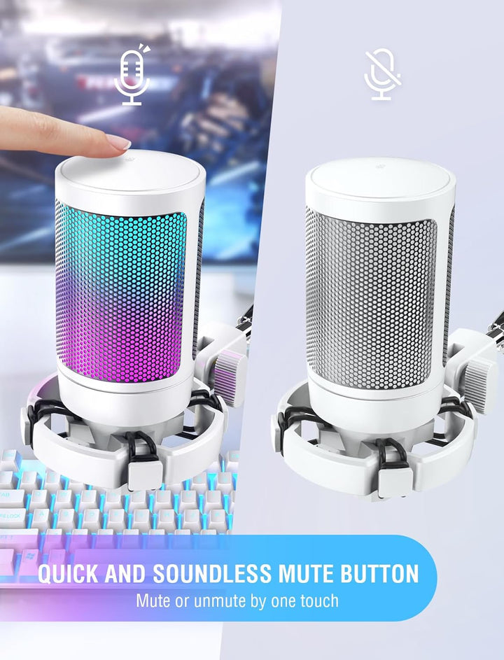 FIFINE AmpliGame - Micrófono USB, grabación de juegos de PC, micróf...