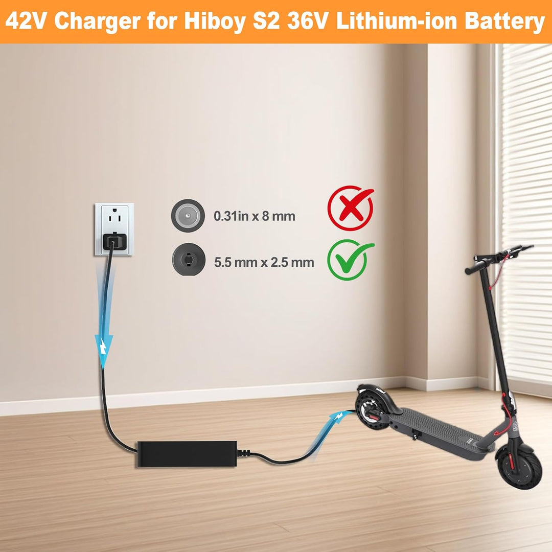 Cargador de 42V para Hiboy S2 36V batería de iones de