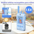 Walkie Talkies de video recargables para niños: 1.5 veces más duración de
