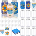 Qinyoung 12 Set Hanukkah Craft Mason Jar Craft con LED Candle Chanukah Set