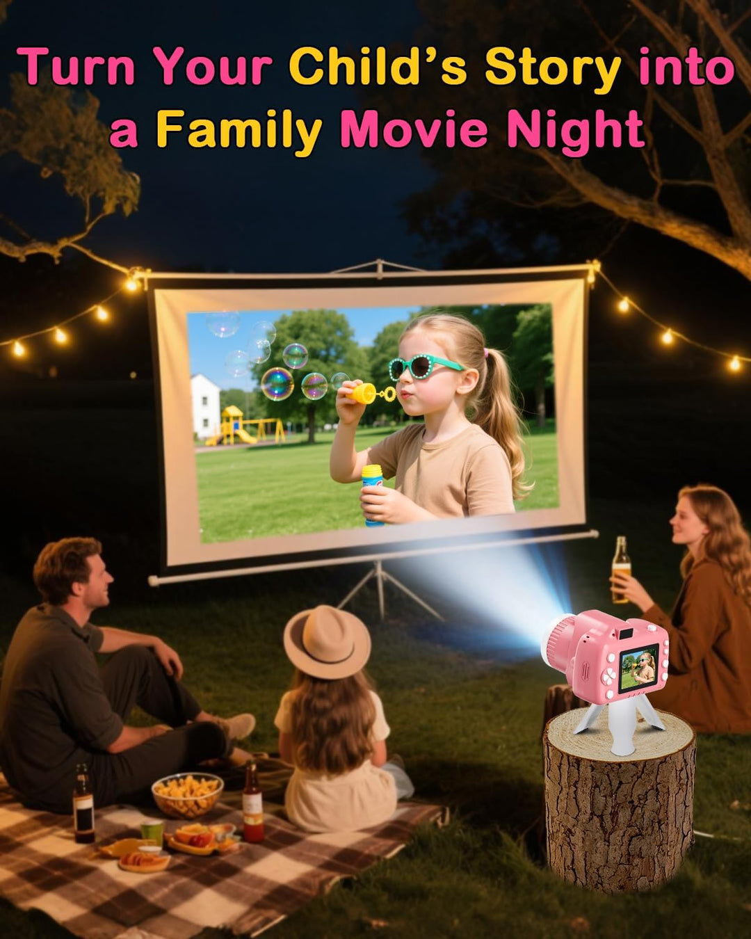 Cámara para niños con proyector: regalo perfecto para cumpleaños, N...