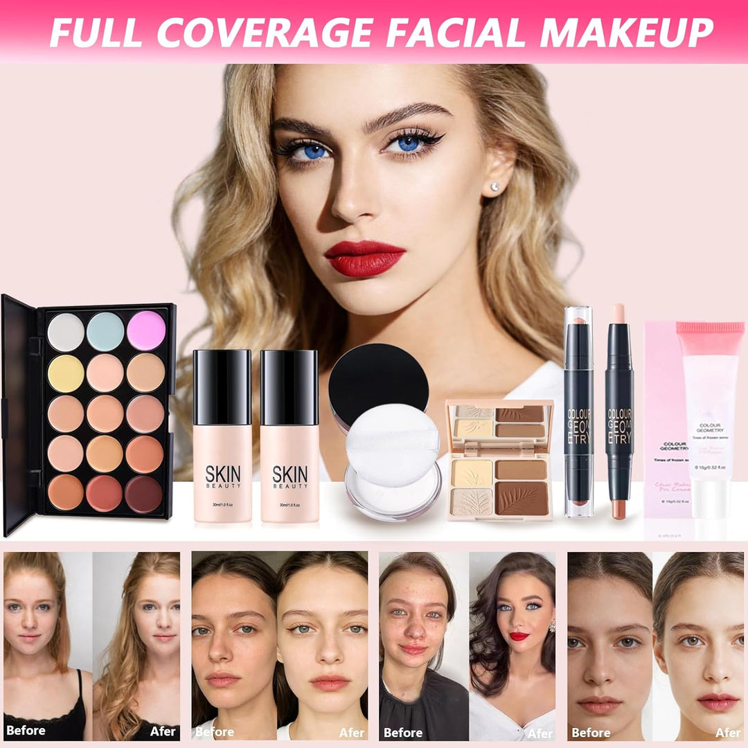 Kit completo de maquillaje todo en uno para mujeres, juego de regal...