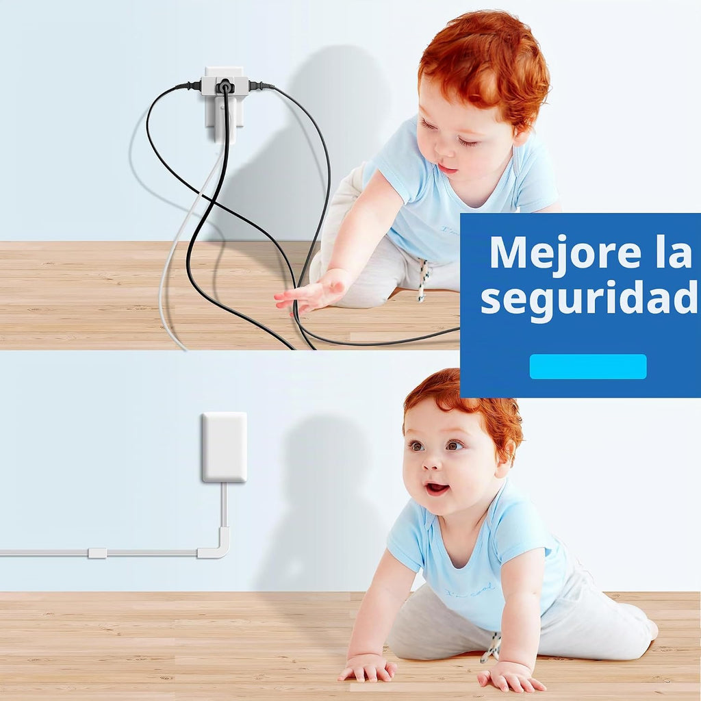 LIDER Extensor de salida protegido contra sobretensiones, 1 USB-A y 1 USB-C