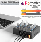 I-Tikol, 213P, hub USB 3.0 de 20 puertos, adaptador 5V/22A
