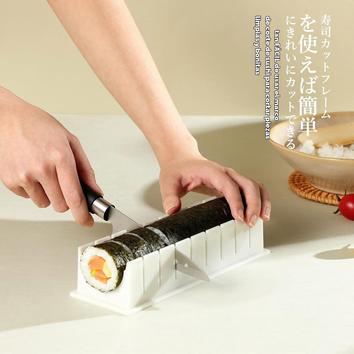 Delamu Kit de fabricación de sushi, kit de rodillos de bazuca 20 en 1 con cuchillo de chef, alfombrillas de bambú, molde de arroz, alfombrillas de sushi Temaki, paleta de arroz, esparcidor, palillos,